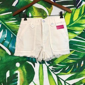 Nwt SO Juniors 3 Utility Off White Cotton Spring Summer High Rise Shorts